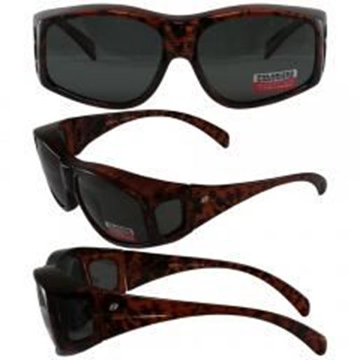 图片 Birdz Beak Polarized and Fit Over Most Eyeglasses Sunglasses in Tortoise Frame