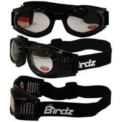 Picture of Birdz Kite Black Frame Motorcycle Goggles with Clear 1.0x Bifocal Shatterproof Anti-Fog Polycarbonate Lenses and Vented Open Cell Foam