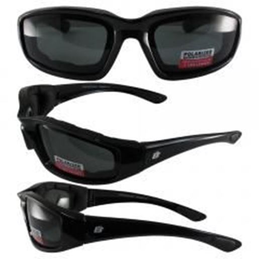 图片 Birdz Oriole Motorcycle Glasses with Polarized Smoke Shatterproof Anti-Fog Polycarbonate Lenses and Wind Blocking Foam