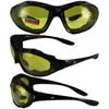 图片 Birdz Thrasher Motorcycle Glasses-Convert-to-Goggles with Yellow Shatterproof Anti-Fog Polycarbonate Lenses and Wind Blocking Foam