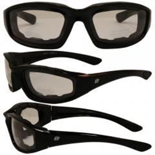 图片 Birdz Oriole Motorcycle Glasses with Clear Shatterproof Anti-Fog Polycarbonate Lenses and Wind Blocking Foam