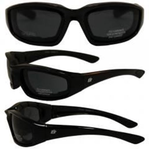 图片 Birdz Oriole Motorcycle Glasses with Smoke Shatterproof Anti-Fog Polycarbonate Lenses and Wind Blocking Foam