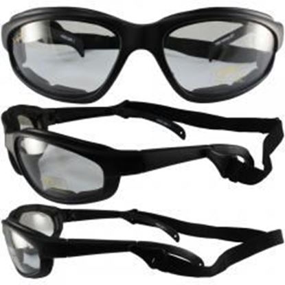 Picture of Freedom Padded Riding Glasses with Detacheable Strap - Day2Nite Lenses (Clear to Smoke)