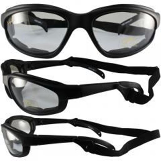 Foto de Freedom Padded Riding Glasses with Detacheable Strap - Day2Nite Lenses (Clear to Smoke)