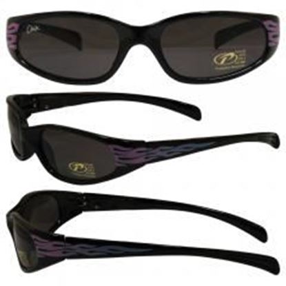 Picture of Wrap Around Womans Sunglasses with Pink Flames