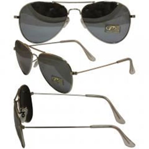 图片 Aviator Silver Frame and Smoke Lenses