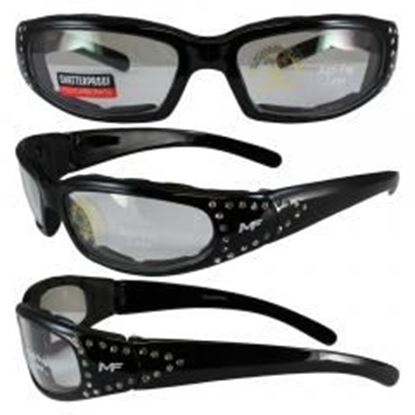 Foto de Chill Black Frame with Rhinestones and Clear Lenses