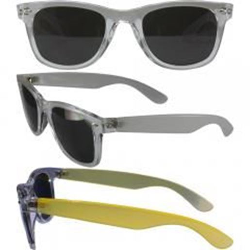 Foto de Color Change Wayfarer with Smoke Polycarbonate Lenses, Clear Temple Changes to Yellow