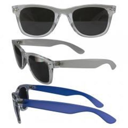 Picture of Color Change Wayfarer with Smoke Polycarbonate Lenses, Clear Temple Changes to Blue