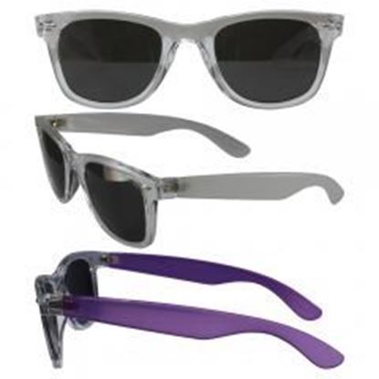 Foto de Color Change Wayfarer with Smoke Polycarbonate Lenses, Clear Temple Changes to Purple