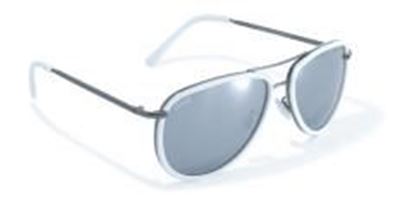 Picture of White Rimmed Aviator Style Sunglasses by Swag