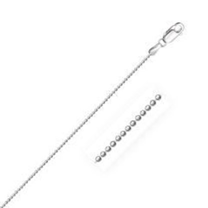 Picture of Sterling Silver Rhodium Plated Bead Chain 1.2mm: 16 inches