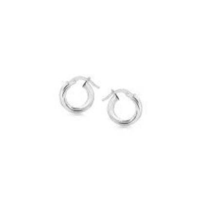 Изображение Sterling Silver Twist Style Small Size Hoop Earrings