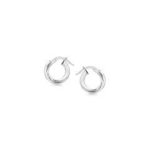 图片 Sterling Silver Twist Style Small Size Hoop Earrings