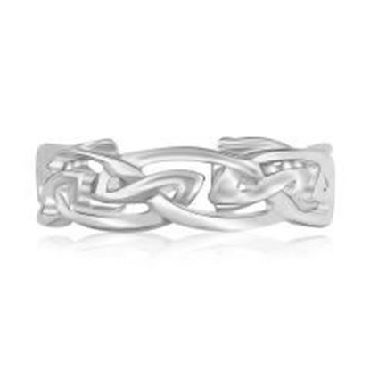 Picture of Sterling Silver Rhodium Plated Celtic Style Toe Ring