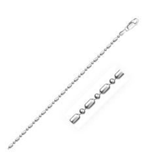 Picture of Sterling Silver Rhodium Plated Bead Chain 1.5mm: 16 inches