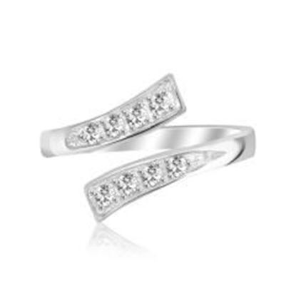 Picture of Sterling Silver Rhodium Plated Toe Ring with White Cubic Zirconia Accents