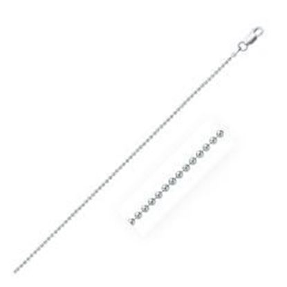 Picture of Rhodium Plated 1.5mm Sterling Silver Bead Style Chain: 18 inches