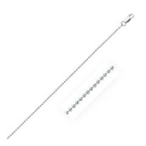 Picture of Rhodium Plated 1.5mm Sterling Silver Bead Style Chain: 18 inches