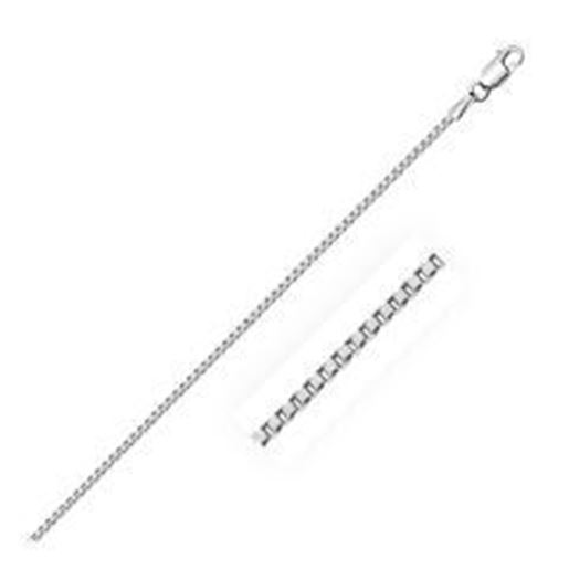 Picture of Sterling Silver Rhodium Plated Box Chain 1.3mm: 16 inches