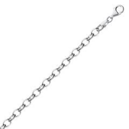 Picture of Sterling Silver Polished Charm Bracelet with Rhodium Plating: 7.25 inches