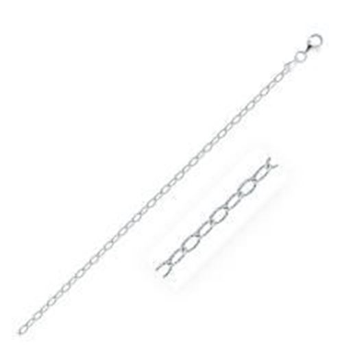 Picture of Rhodium Plated 2.5mm Sterling Silver Rolo Style Chain: 16 inches