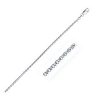 Picture of Rhodium Plated 2.5mm Sterling Silver Popcorn Style Chain: 18 inches