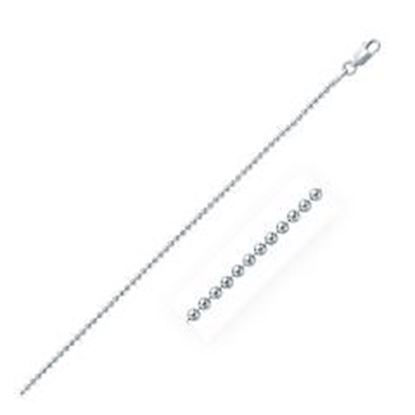 Picture of Rhodium Plated 1.8mm Sterling Silver Bead Style Chain: 18 inches