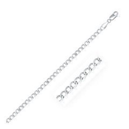 Picture of Rhodium Plated 3.7mm Sterling Silver Curb Style Chain: 16 inches