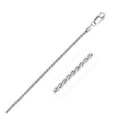 Picture of 2.2mm Sterling Silver Rhodium Plated Wheat Chain: 16 inches