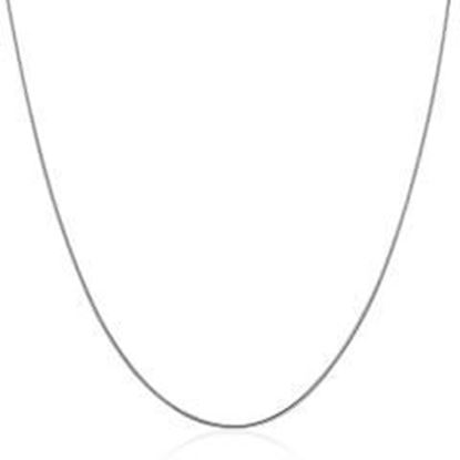 Изображение Sterling Silver Round Omega Style Chain Necklace with Rhodium Plating (1.25mm): 16 inches