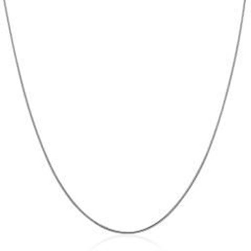 图片 Sterling Silver Round Omega Style Chain Necklace with Rhodium Plating (1.25mm): 16 inches