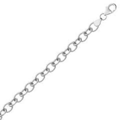 Picture of Sterling Silver Rhodium Plated Fancy Charm Bracelet: 7.25 inches