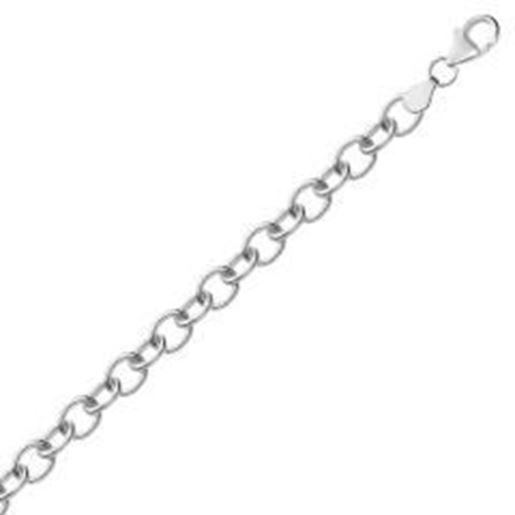 Picture of Sterling Silver Rhodium Plated Fancy Charm Bracelet: 7.25 inches