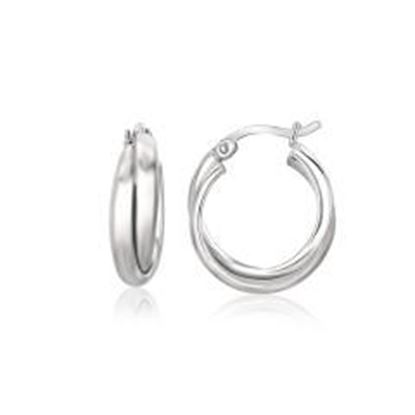 Picture of Sterling Silver Dual Round Entwined Hoop Earrings