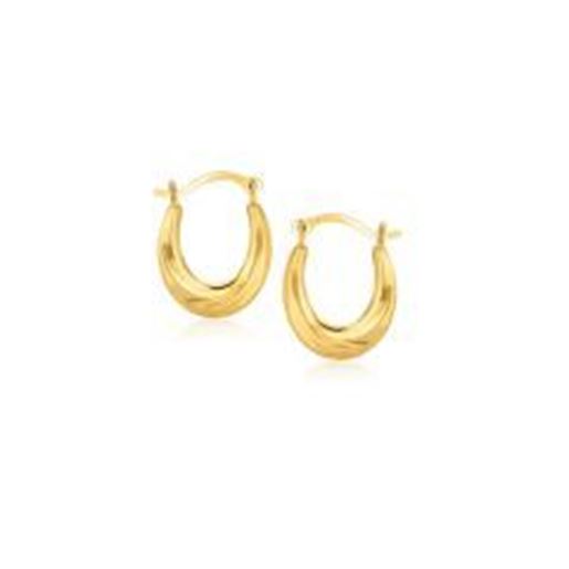 Picture of 10k Yellow Gold Oval Hoop Earrings