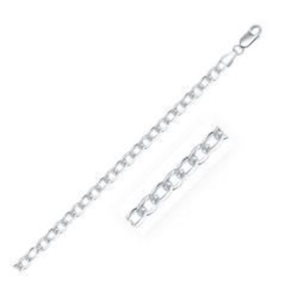 Picture of Rhodium Plated 4.7mm Sterling Silver Curb Style Chain: 18 inches