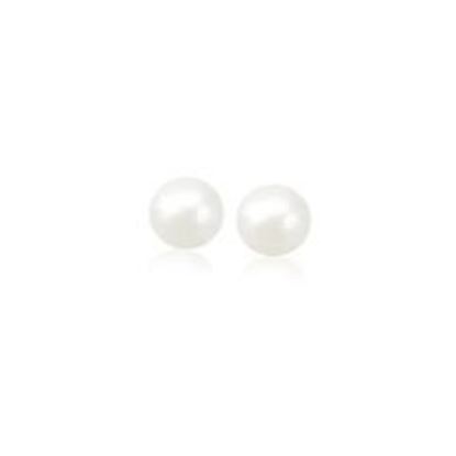 Picture of 14k Yellow Gold Freshwater Cultured White Pearl Stud Earrings (4.0 mm)