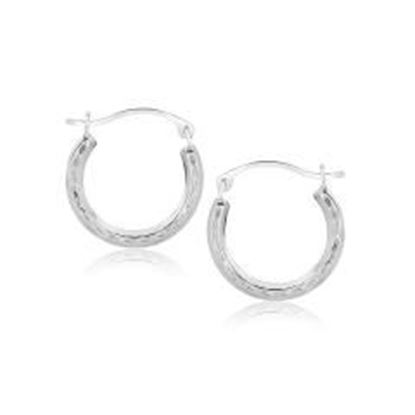 Picture of 10k White Gold Fancy Hoop Earrings