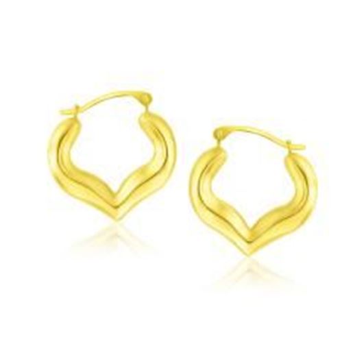 Picture of 10k Yellow Gold Hoop Style Heart Shape Earrings