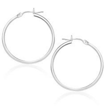 Picture of 10k White Gold Polished Hoop Earrings (25 mm)