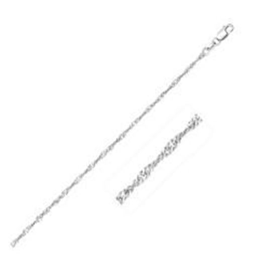 Picture of 10k White Gold Singapore Bracelet 1.7mm: 7 inches