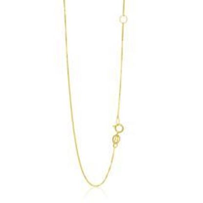 Picture of 14k Yellow Gold Adjustable Box Chain 0.6mm: 18 inches