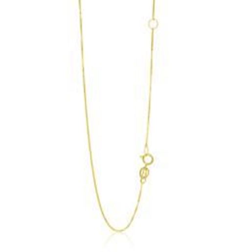 Picture of 14k Yellow Gold Adjustable Box Chain 0.6mm: 18 inches