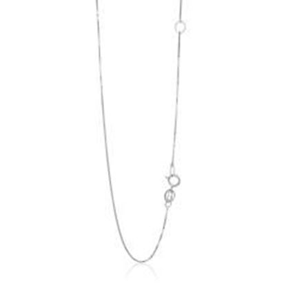 Picture of 14k White Gold Adjustable Box Chain 0.6mm: 18 inches