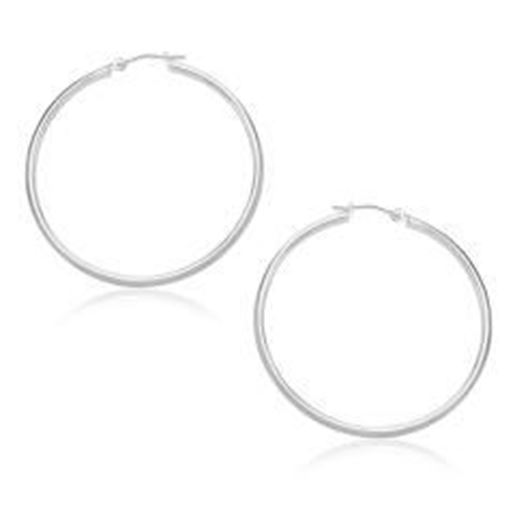 Picture of 10k White Gold Polished Hoop Earrings (30mm)