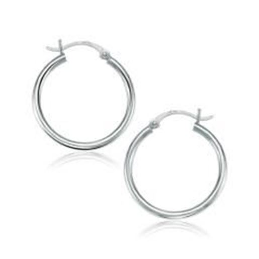 Picture of 10k White Gold Polished Hoop Earrings (25 mm)