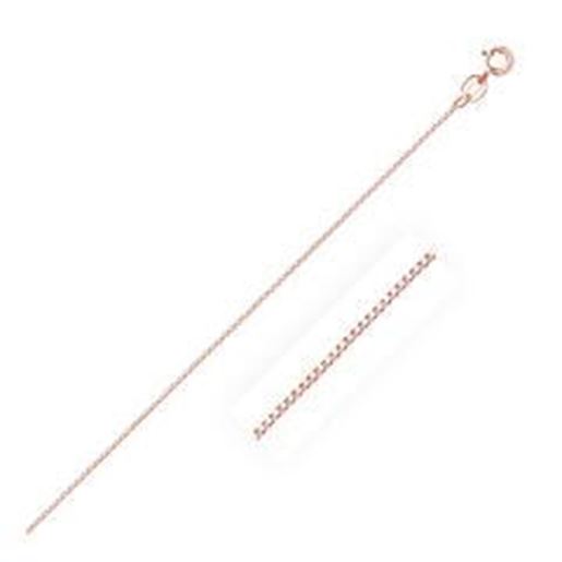 Picture of 14k Rose Gold Classic Box Chain 0.6mm: 18 inches