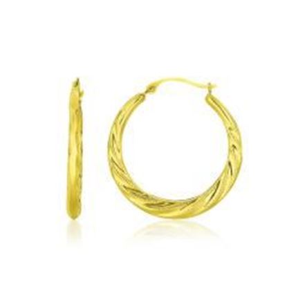 Picture of 10k Yellow Gold Graduated Twisted Hoop Earrings