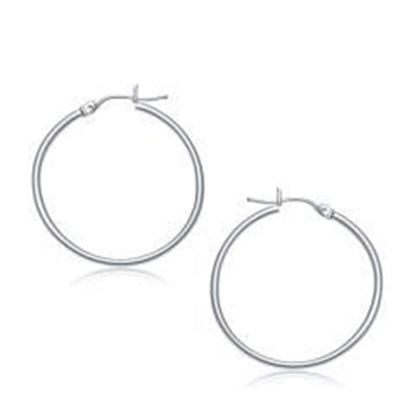 Picture of 10k White Gold Polished Hoop Earrings (30 mm)